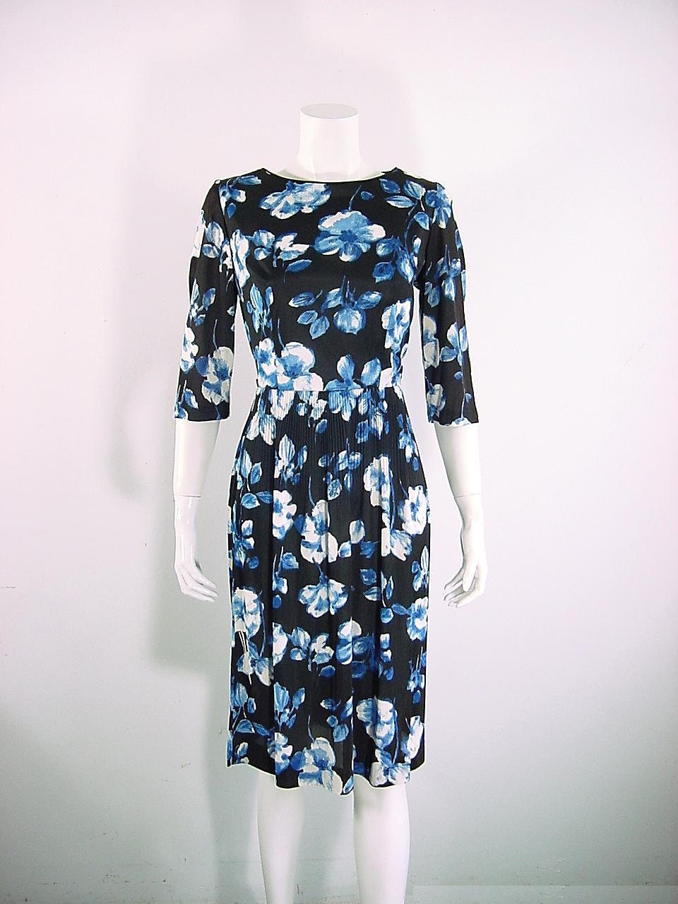 1950s 60s Vintage Jersey Knit Dress - Small to Medium