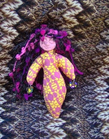 Muse Doll for NaNoWriMo Writers -  Candy Moon Diva - Primitive Handmade Cloth Goddess - Spirit - Voodoo Doll --- FREE SHIPPING in the USA