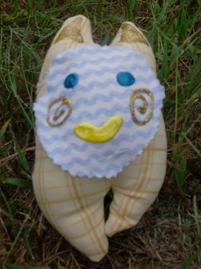 Muse Doll Writing Totems for NaNoWriMo Writers - Yellow Owl - Mojo Mutt Cat Nip Toy