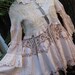 Vintage Kitty... luscious garden party tea coat... upcycled BATTERNBURG, crochet, roses. MED-XL