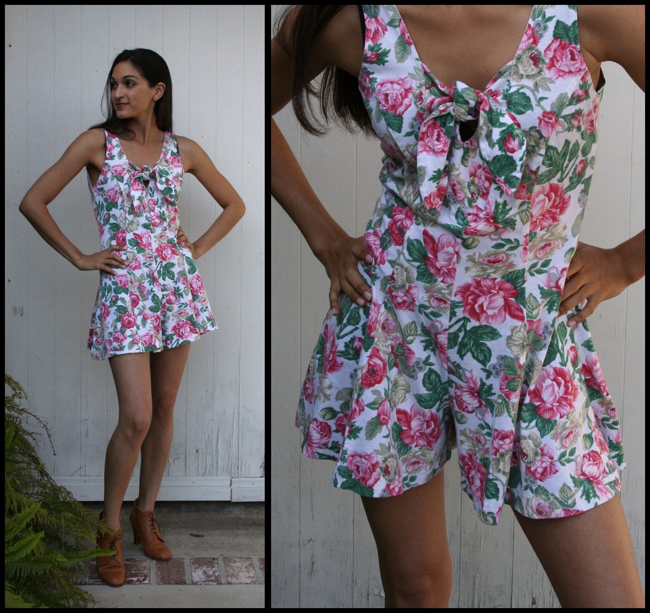 Floral Print Romper Shorts