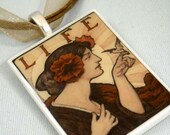 Art Nouveau Polymer Clay Necklace Life