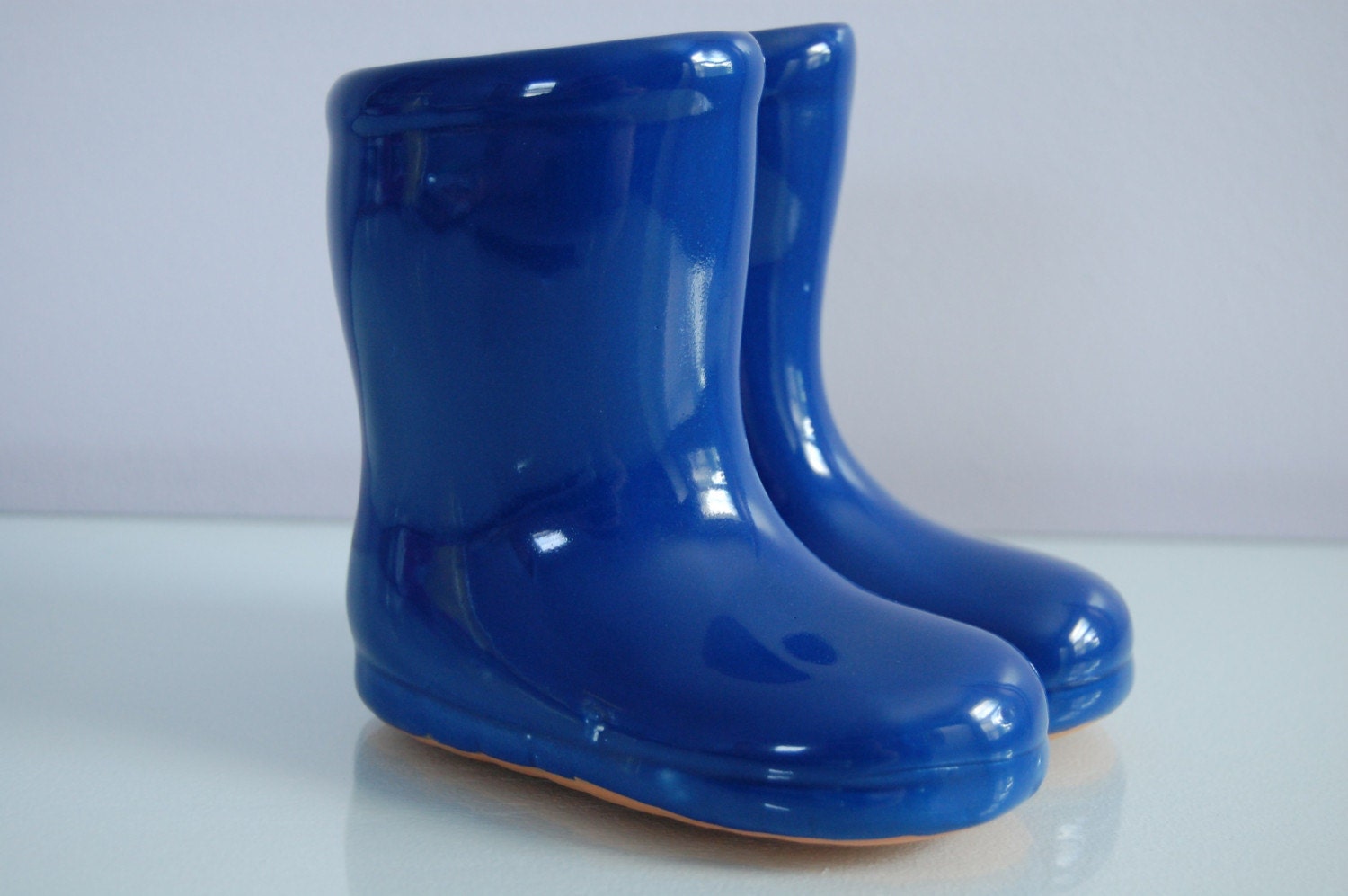 Blue Rain Boot Vase