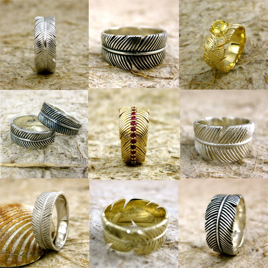 Order Your Custom Designed Feather Wrap Wedding Ring Here