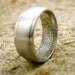 Custom Designed Double Finger or Thumb Print Wedding Ring in 14K White Gold with Matte Center and Glossy Edges Size 9/8mm