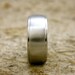 Custom Designed Double Finger or Thumb Print Wedding Ring in 14K White Gold with Matte Center and Glossy Edges Size 9/8mm