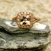 Handmade Antique Cushion Cut Peach Morganite Engagement Ring in 14k Rose Gold with Diamonds