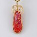 Red orange Dichroic glass with 14k Gold Filled wire wrap - P93