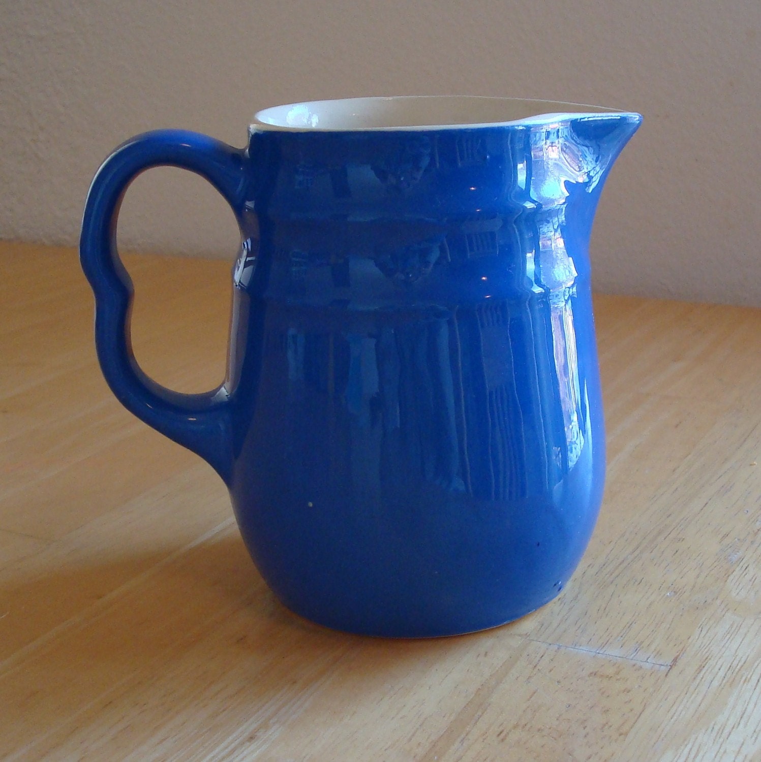 vintage oxford stoneware blue pitcher by thecreekhouse on Etsy