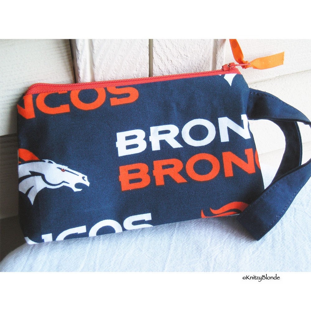 NFL Football Sports Fan Wristlet Cosmetic Pouch, Custom Made You Pick Your Favorite Sports Team