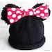 Mouse Ears Baby Hat Boy or Girl, Mickey or Minnie, You Pick the Size Custom Hand Knit