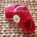 Red and White Daisy Sporty Baby Sandals 3-6 Months