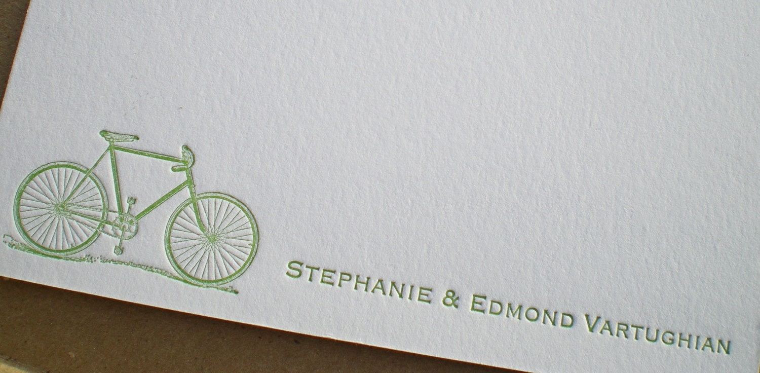 Custom Motif Letterpress Stationery Notes - set of 25