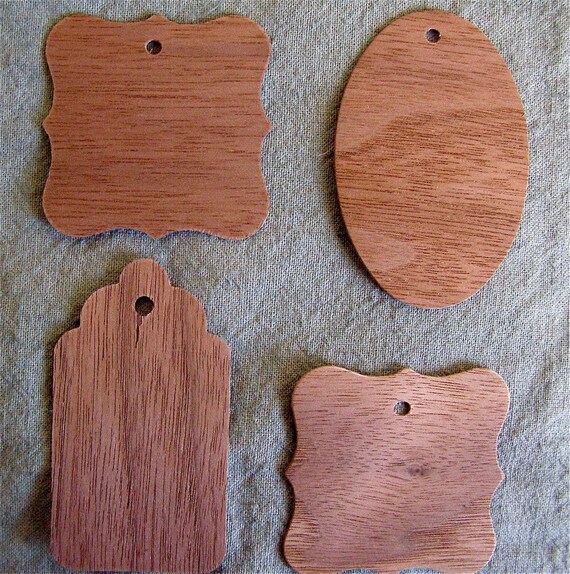 Wood Gift Tags - Vintage Die Cut - Set of 4