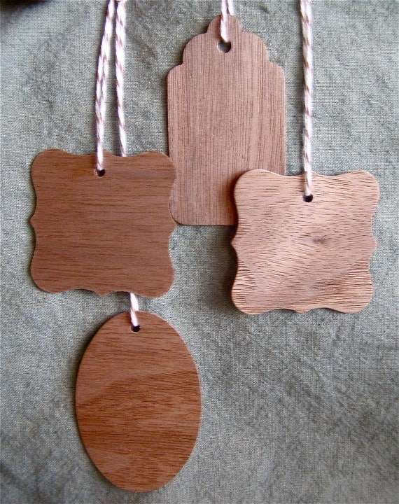 Wood Gift Tags - Vintage Die Cut - Set of 4
