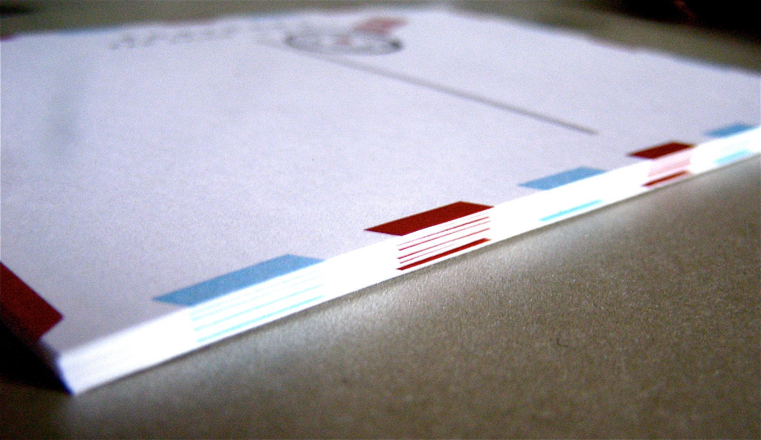 10 Red White and Blue Air Mail Postcards