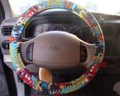 Steering Wheel Cover dc comics wonder women, bat girl super girl blue