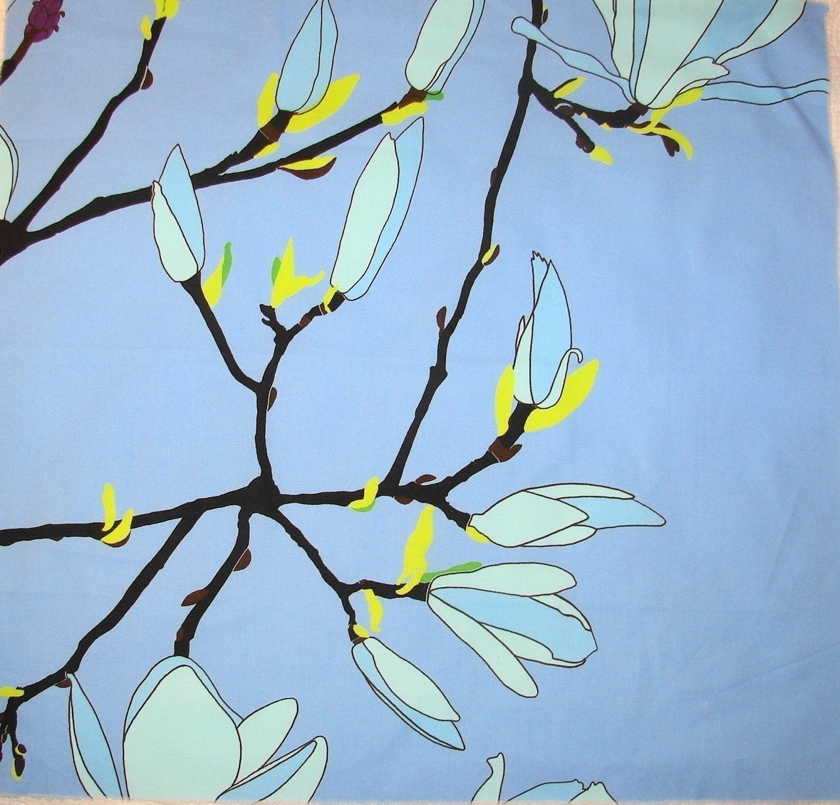 Marimekko Blue Keisarinna Cotton Fabric, 20 x32", Finland