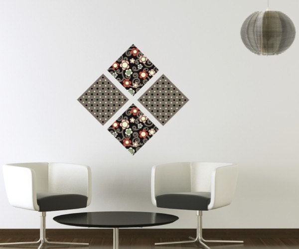 Zen Pattern Squares Wall Decals (Repositionable)