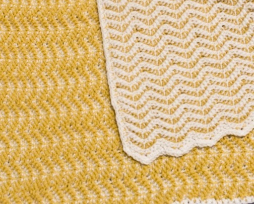 Reversible Gold and White Afghan