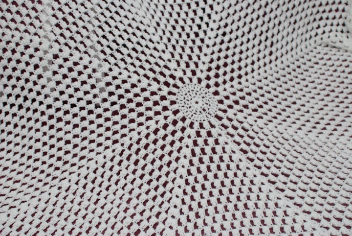 Octagonal White Lacy Afghan