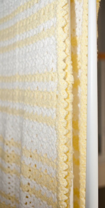 Dreamy Inspiration Pale Yellow and White Afghan