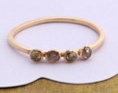 Rose Cut Diamond Ring, 4 Diamonds Ring, Engagement Ring, 14K Gold Ring, Rose Gold Ring, Yellow Gold Ring, White Gold Ring