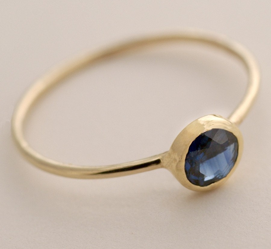 5mm Blue Sapphire Ring, 14K Gold Ring, Engagement Ring With Blue Sapphire, Made To Order In White Gold, Yellow Gold and Rose Gold.