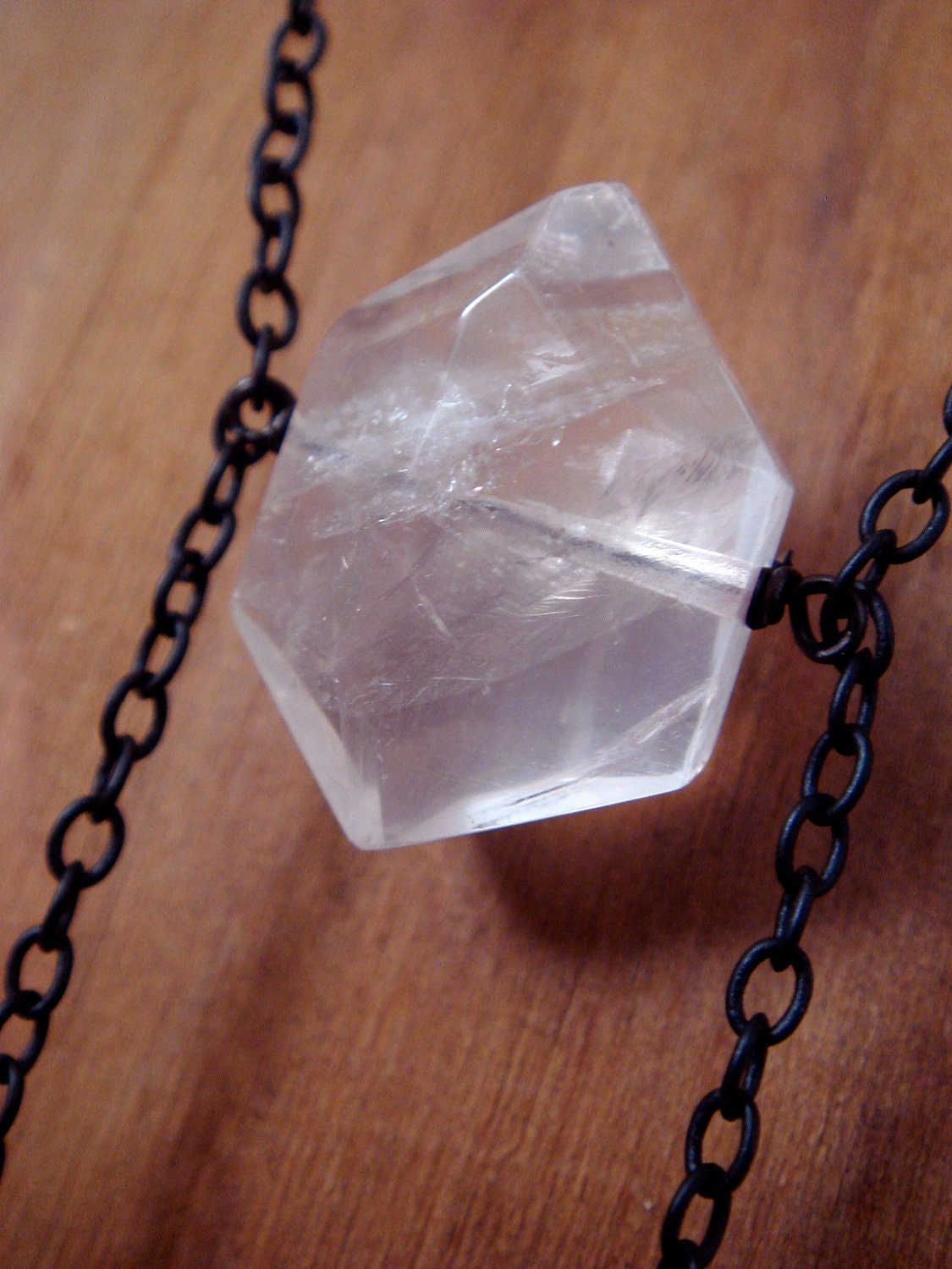 Rose Quartz Hexagon Tendrils Necklace