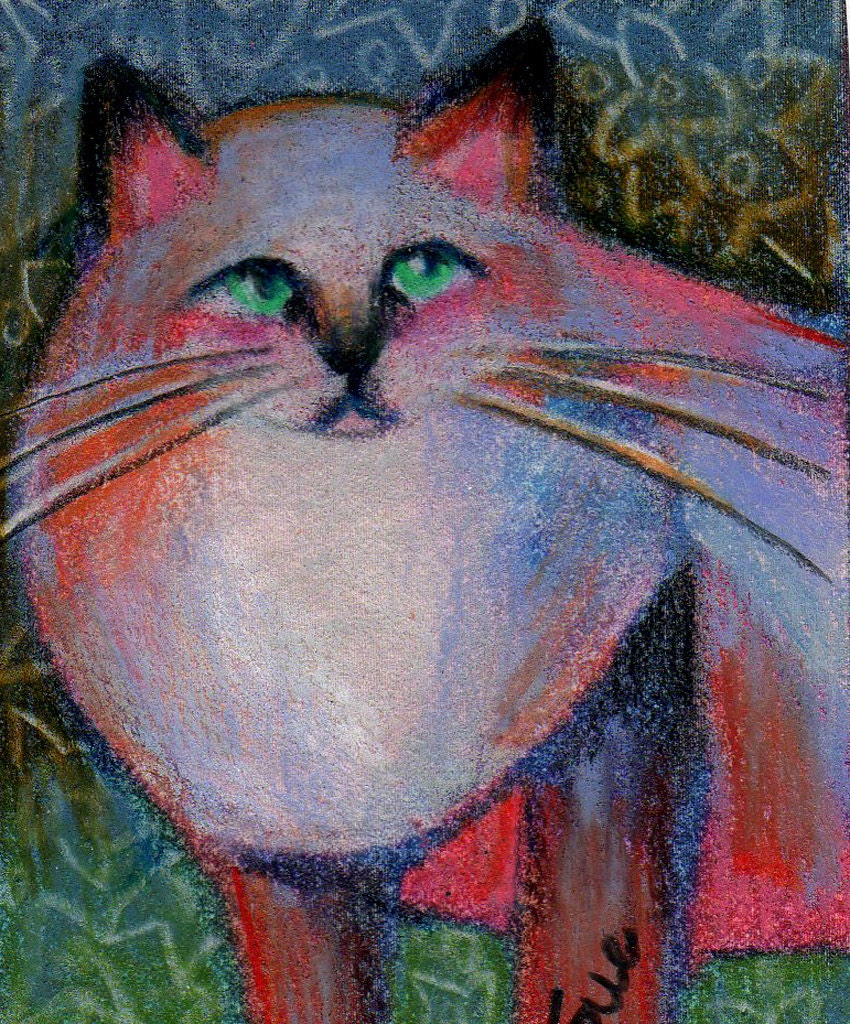 original art aceo drawing Himalayan cat zentangle