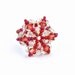 Spring, Handmade, Red, Star, Beaded, Bead-woven Ring, Swarovski Crystal