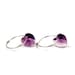 Sterling Silver Hoops Handmade Earrings Swarovski Crystal Heart Pendants Amethyst purple
