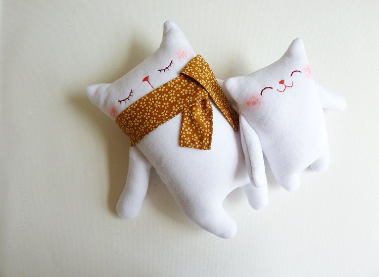 Cat Plush - Mr.White and Baby - Etsy Project Embrace