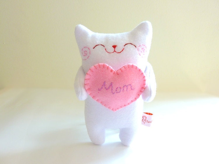 Cat Plush - Kitty with heart - Etsy Project Embrace