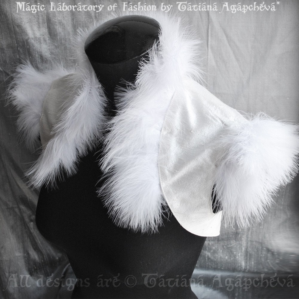 Bolero, Shrug Wedding Bridal Dupioni Raw Silk White, Marabou Trims Satin Lined Size 8 /UK Size 12