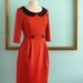 vintage inspired dress in burnt orange peter pan collar with elbow length sleeves - SUSAN style