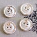 Unique Wooden Buttons - Vintage Sewing Machine, Antique White (4 in a set)