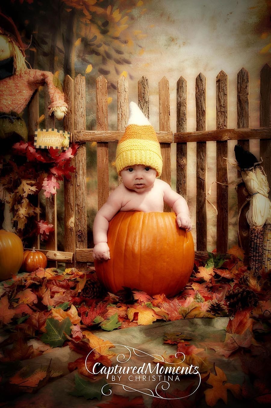 Hat Newborn Baby Candy Corn Cotton Halloween- ready to ship