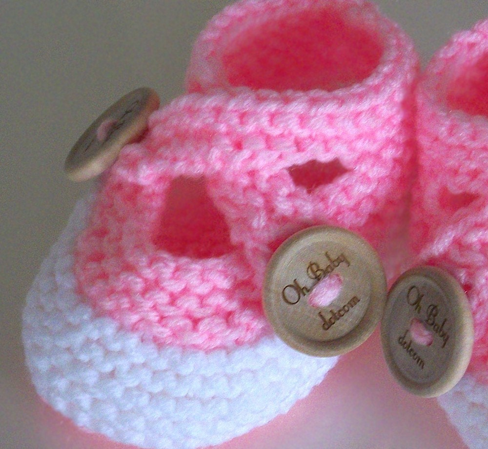 signature baby booties pink 6 to 9 months- ready to ship