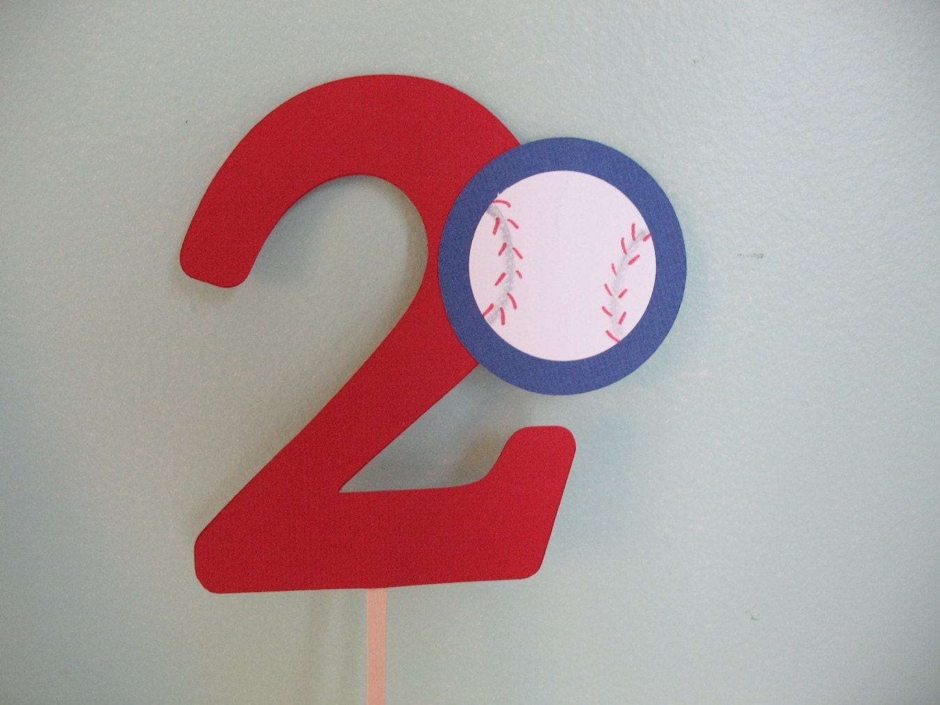 Baseball Number Cake Topper - No 2