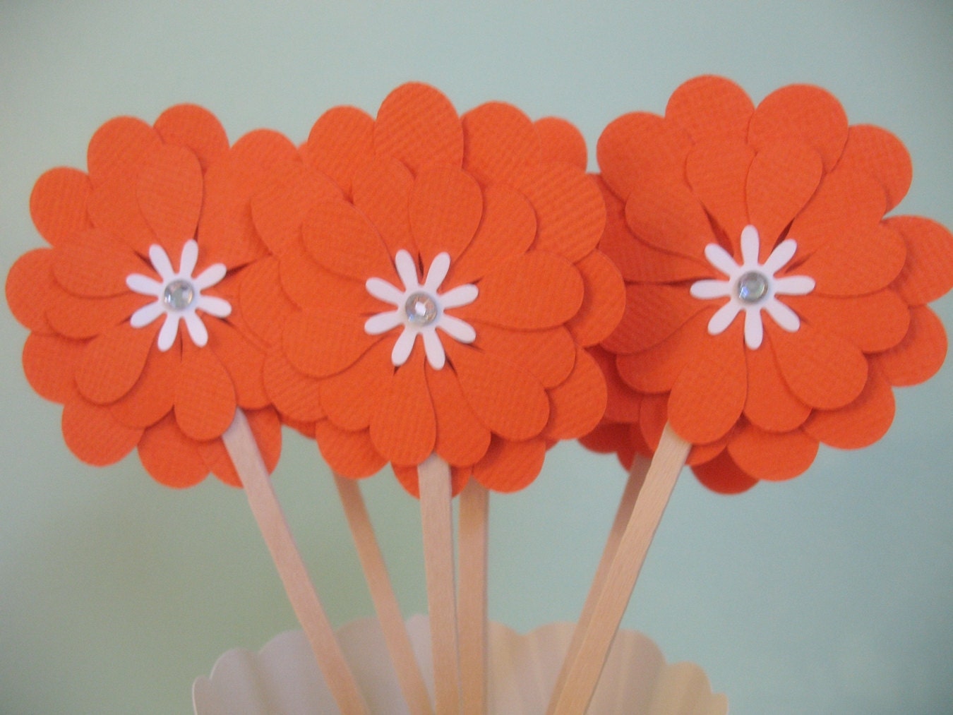 12 Betties Cupcake Toppers - Orange Il_570xn