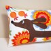 Doxie in the Vibrant Garden Decorative Rectangular Dachshund Pillow Featuring Designer Cotton Fabric in Warm Tones READY TO SHIP
