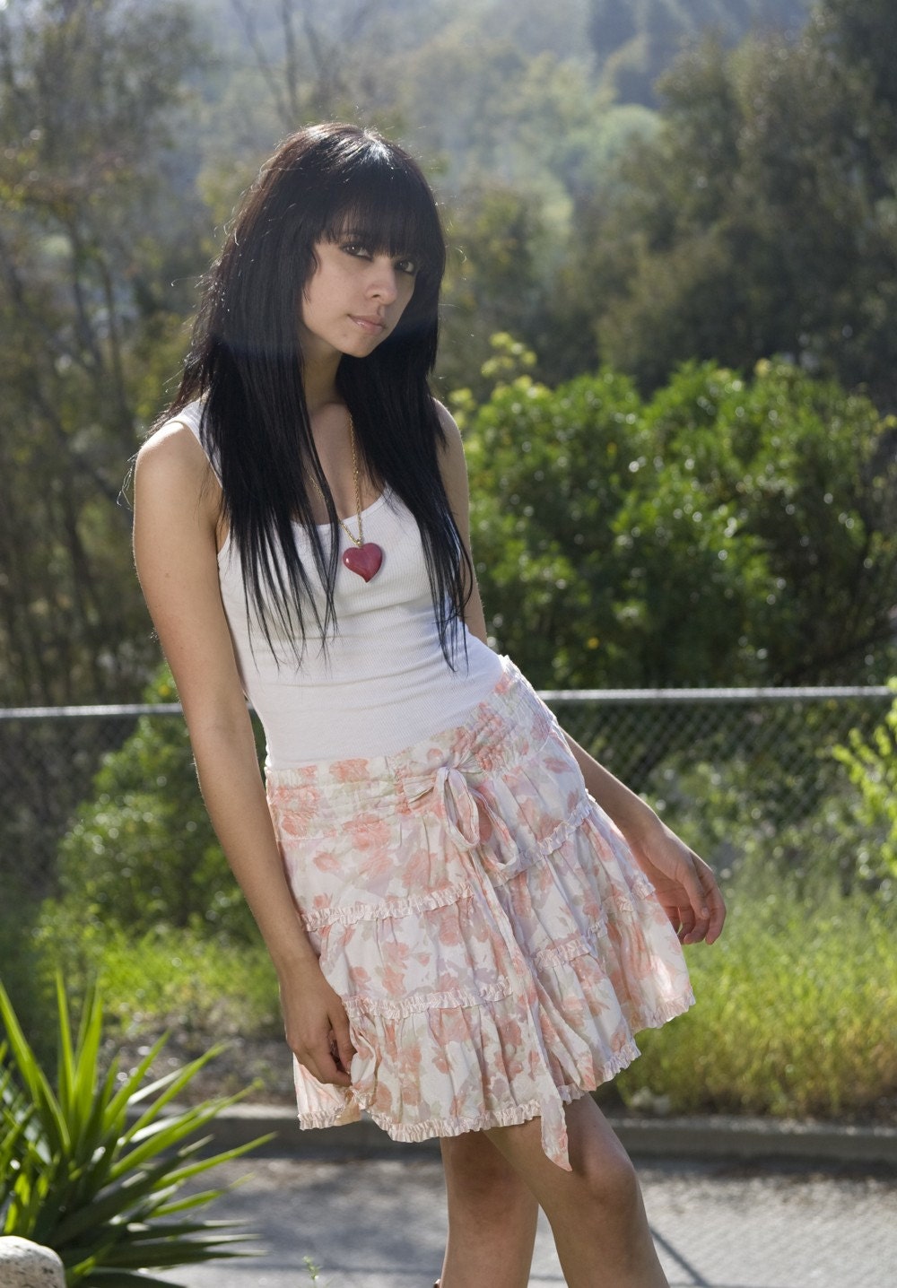 Vintage 80s Pastel Floral Ruffle Mini Skirt- SALE