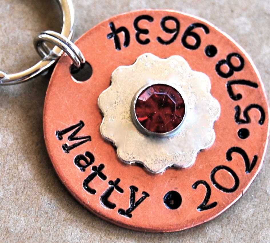 Custom Pet id tag / Mattie Mixed metal with a little Bling