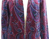 Tan Jay Purple Paisley Plush Velvet Jacket Size 10