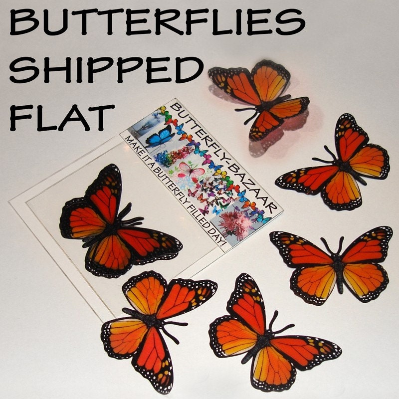 12x 3D BUTTERFLIES -- AQUA