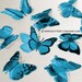 12x 3D BUTTERFLIES -- AQUA