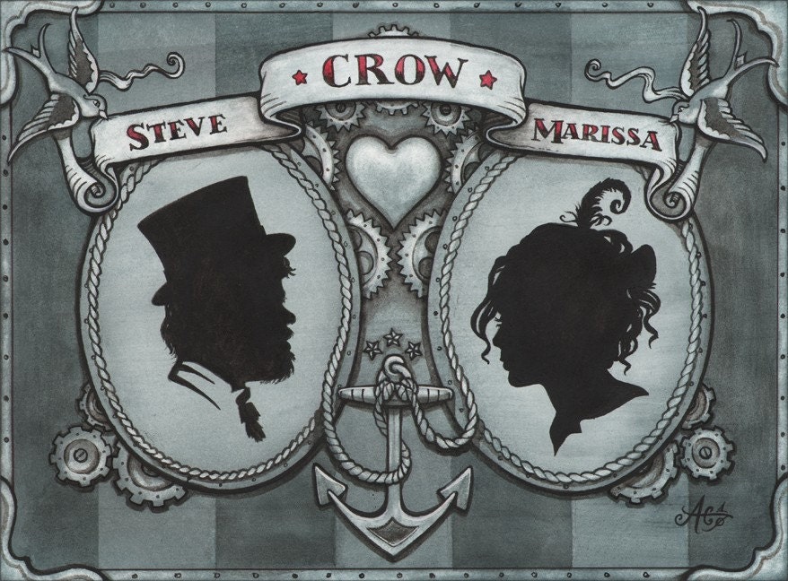 Ful Custom Double-Cameo Silhouette Portrait