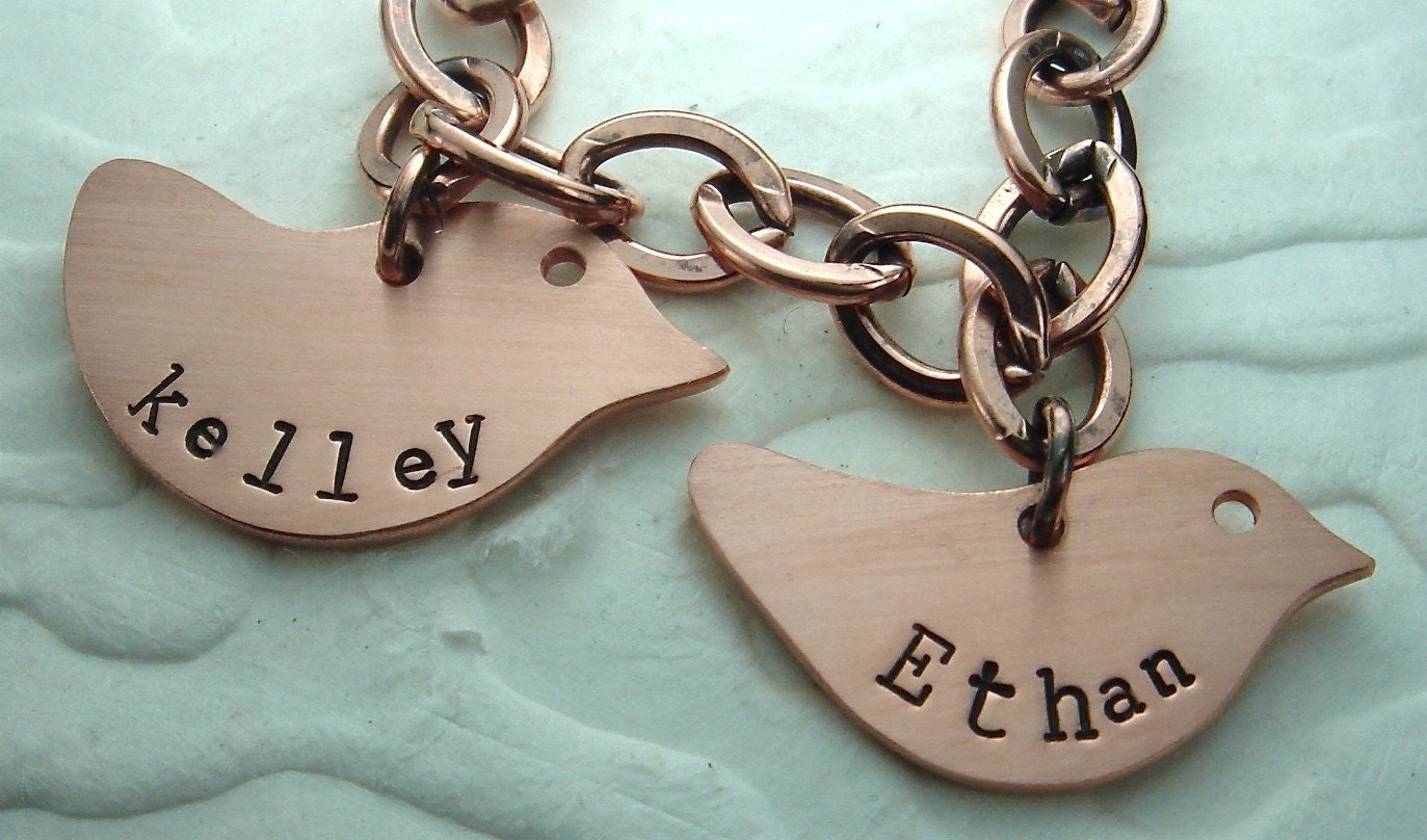 Mothers Day Personalized Charm Bracelet 3 birds  FREE Shipping