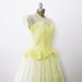 Vintage 1950's Romantic Lemon Lace Peplum Dress